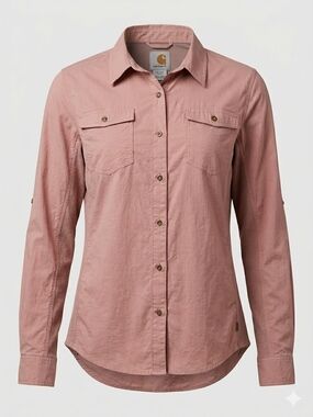 Carhartt Force Women's XXL 20 Rose Pink Lightweight Utility Work Shirt LS